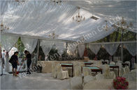 Backyard Transparent Outdoor Party Tents , Clear Party Tent Rentals With Lining Decorations