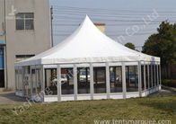 Polygon Transparent Glass Wall wedding canopy tent high peak Aluminum Frame