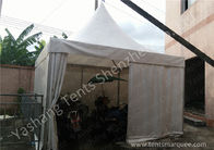 Water Repellent Aluminum Alloy Frame High Peak Tents White PVC Fabric Cover