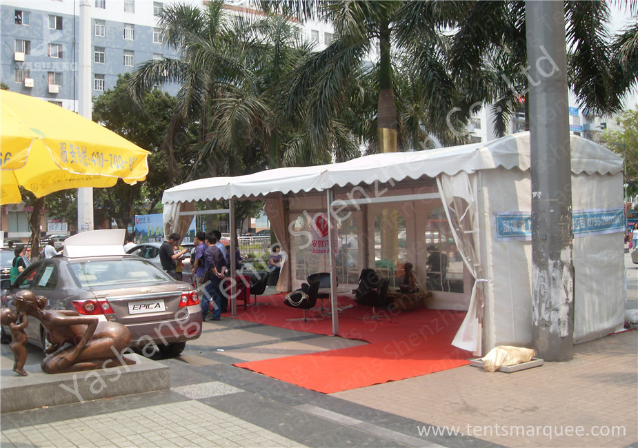 Aluminum Profile UV Resistant Car Outdoor Exhibition Tents White PVC Fabric Cover
